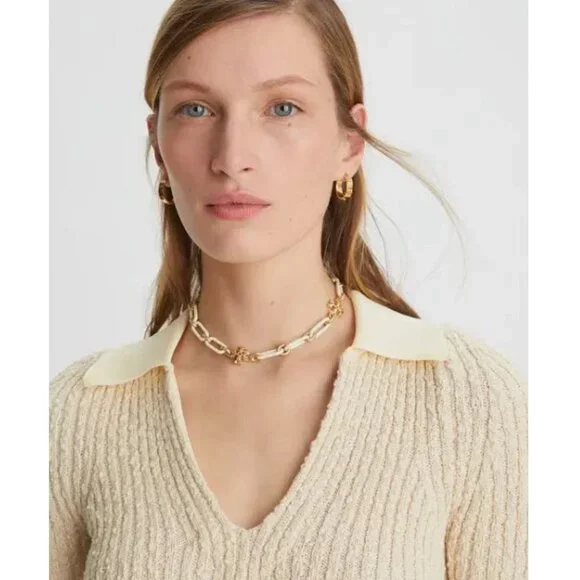 Beautiful Tory Burch Black and Gold Roxanne Necklace - Picture 5 of 5